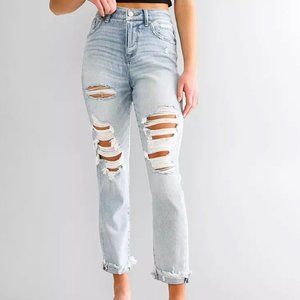 BKE Light Blue Distressed Ankle Jeans